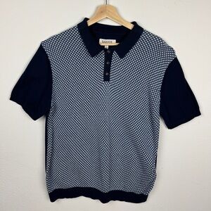 Jacquard Sweater Polo by Barque New York - Navy Blue